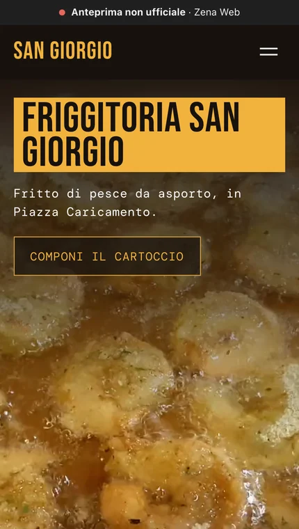 La prima schermata dell’anteprima per Friggitoria San Giorgio