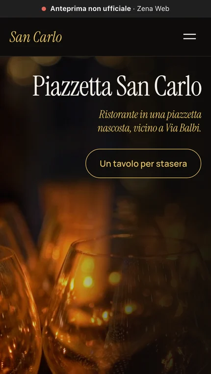 La prima schermata dell’anteprima per Piazzetta San Carlo