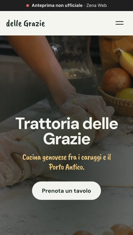 La prima schermata dell’anteprima per Trattoria delle Grazie