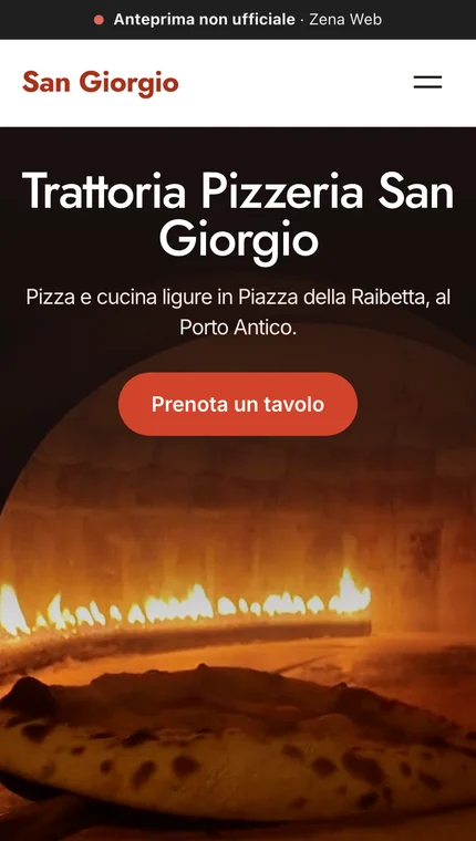 La prima schermata dell’anteprima per Trattoria Pizzeria San Giorgio